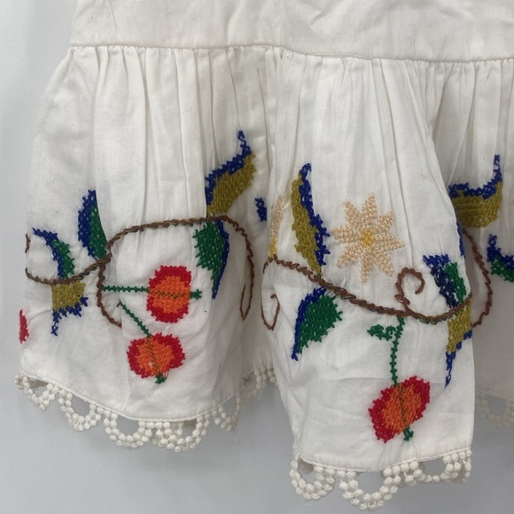 Farm Rio Pitanga Embroidered Mini Skirt Bohemian Floral Tropical Size Medium - Picture 5 of 10